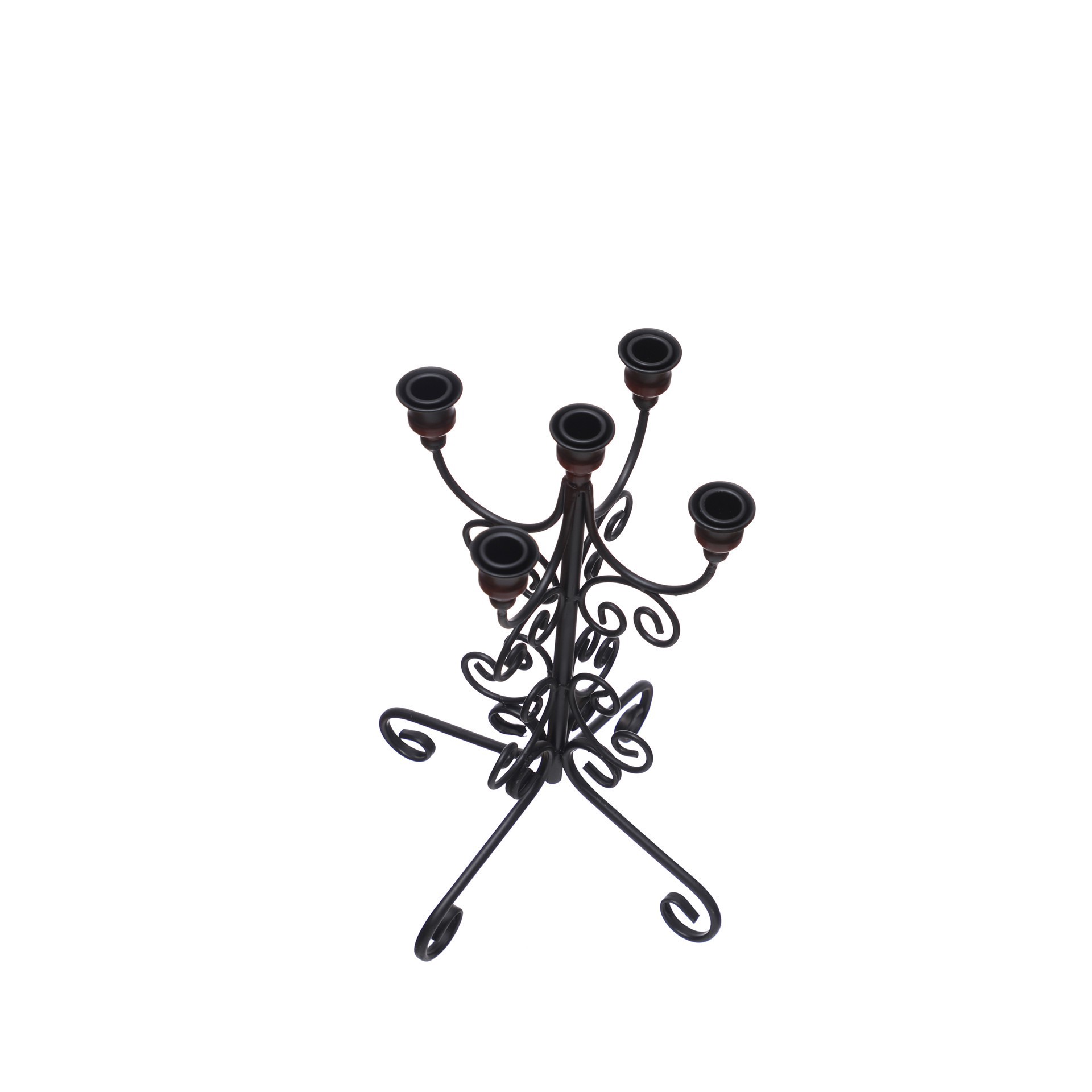 slide 2 of 3, 16.25" Black Scrollwork Metal Tabletop Candelabra By Ashland, 16.25 in