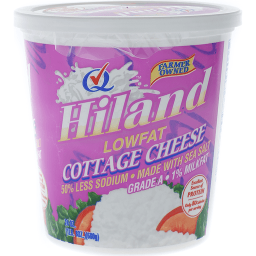 slide 1 of 1, Hiland Dairy Cottage Cheese 1% Sea Salt, 24 oz