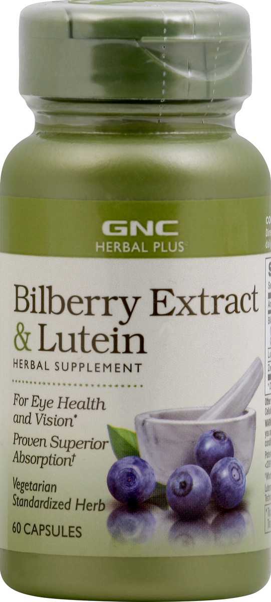 slide 5 of 7, GNC Bilberry Extract & Lutein 60 ea, 60 ct