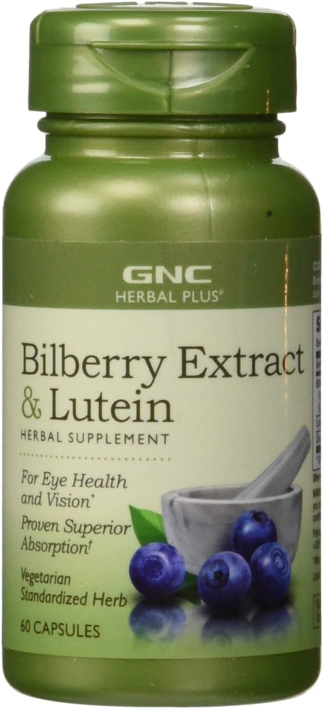 slide 1 of 7, GNC Bilberry Extract & Lutein 60 ea, 60 ct