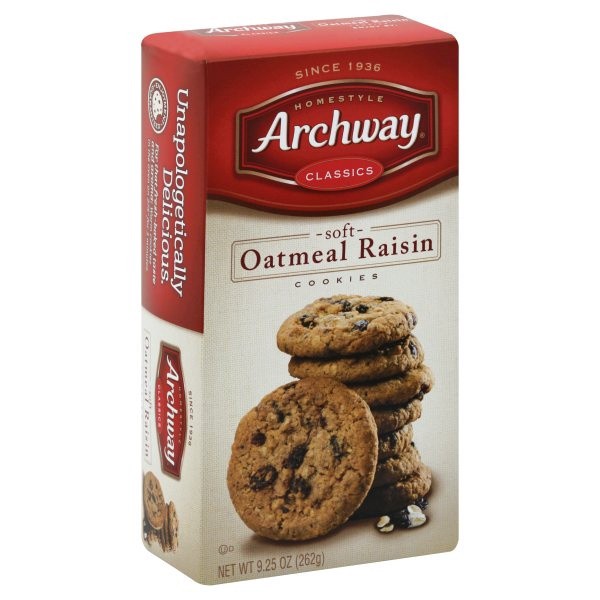 slide 1 of 5, Homestyle Archway Classics Soft Oatmeal Raisin Cookies, 9.25 oz