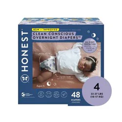 Honest Cozy Clouds/Star Signs Overnight Size 4 Diapers (22-37 lbs (10-17 kg)) 48 Each