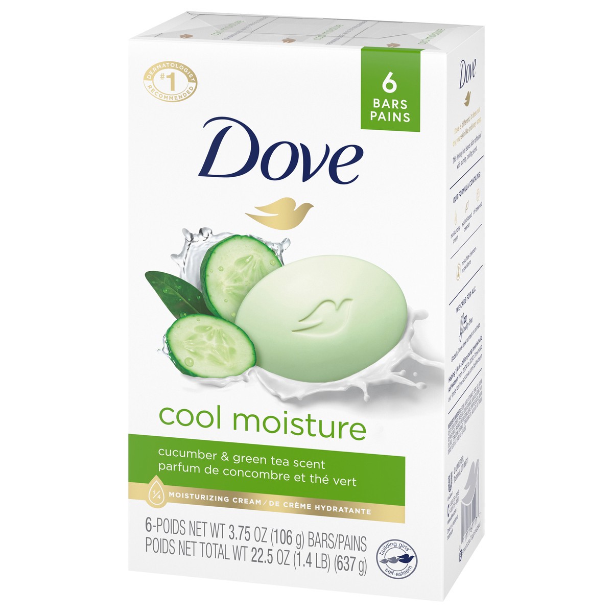 slide 2 of 4, Dove Skin Care Cucumber And Green Tea Beauty Bar, 6 ct