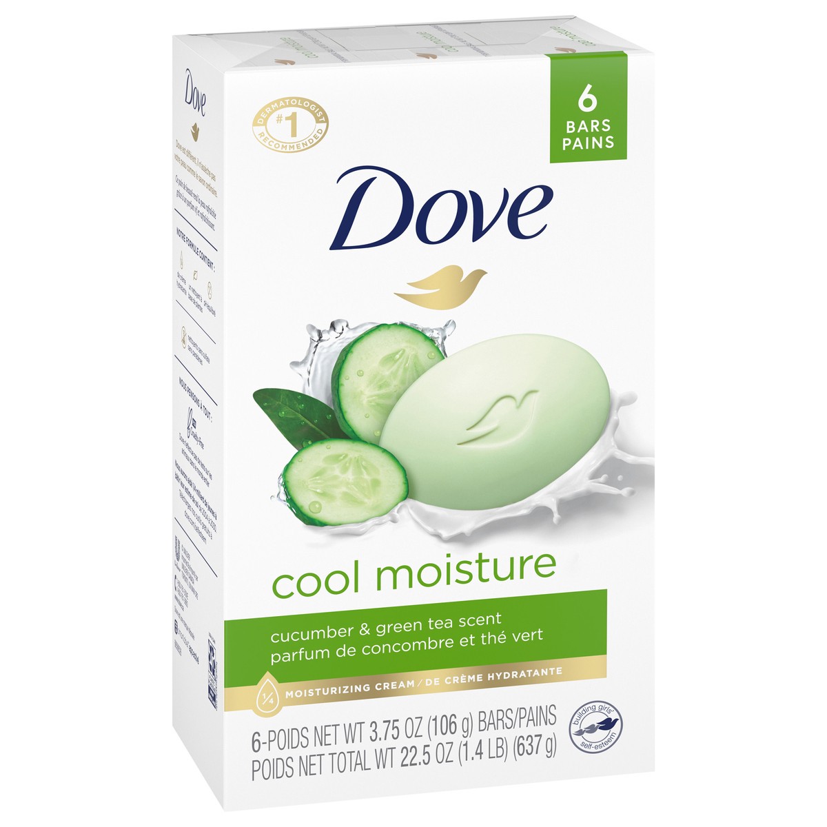 slide 3 of 4, Dove Skin Care Cucumber And Green Tea Beauty Bar, 6 ct