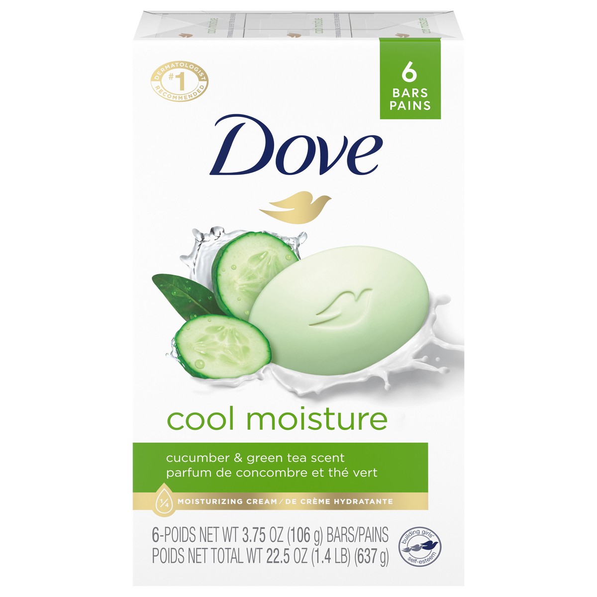 slide 1 of 4, Dove Skin Care Cucumber And Green Tea Beauty Bar, 6 ct