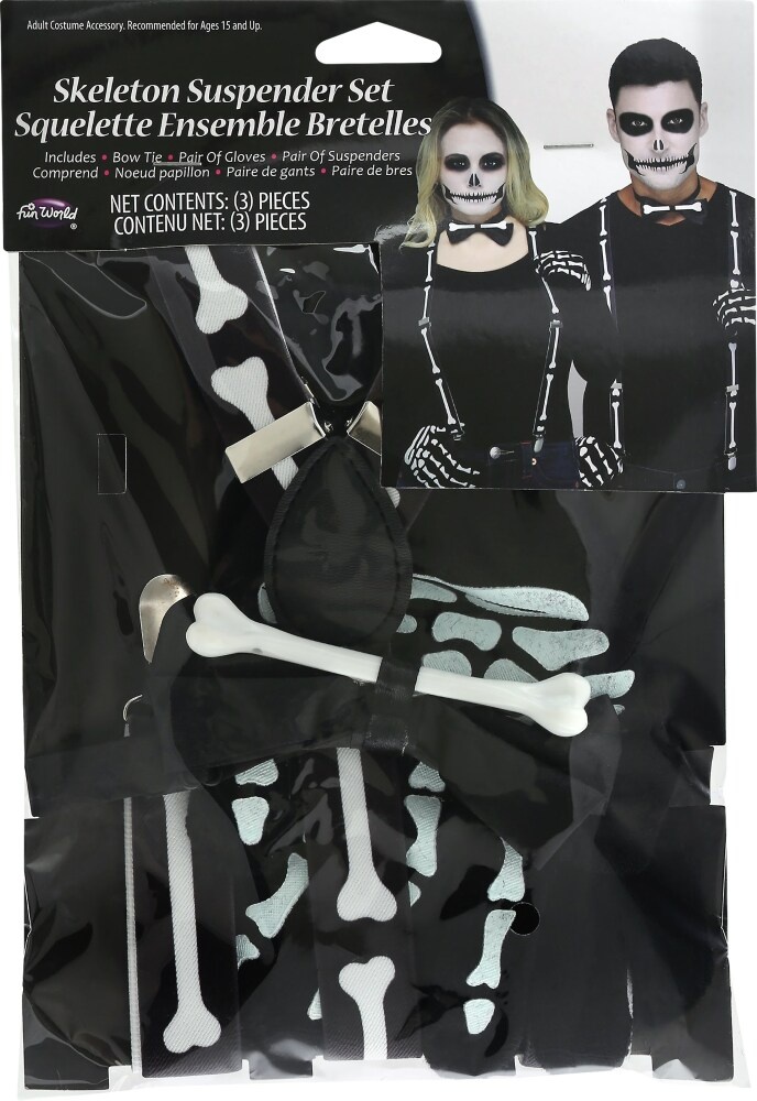 slide 1 of 6, Fun World Suspender Character Skeleton Costume, 1 ct