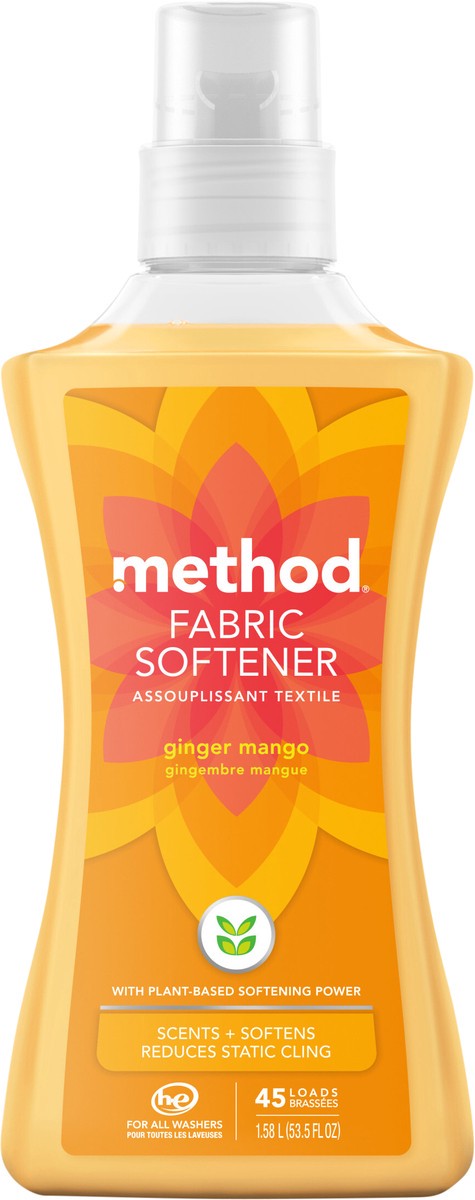 slide 2 of 3, method Fabric Softener, Ginger Mango, 53.5 Ounces, 45 Loads, 53.5 fl oz