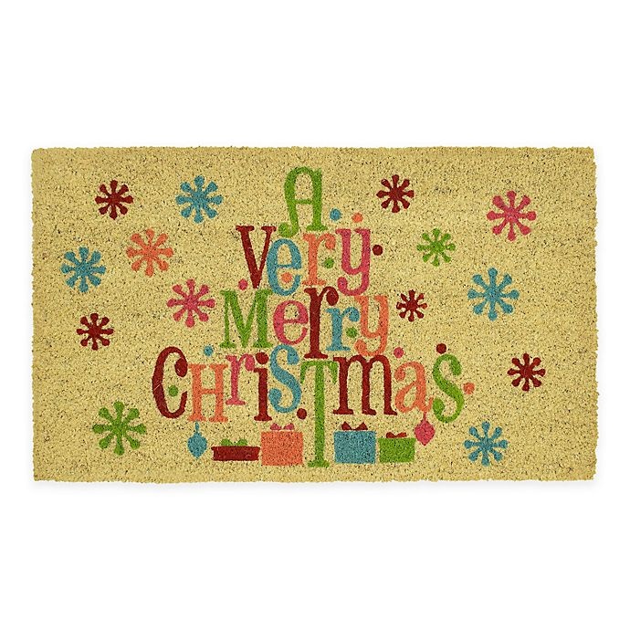 slide 1 of 4, Mohawk Home Very Merry Christmas 18 x 30'' Coir Door Mat'', 18 in x 30 in