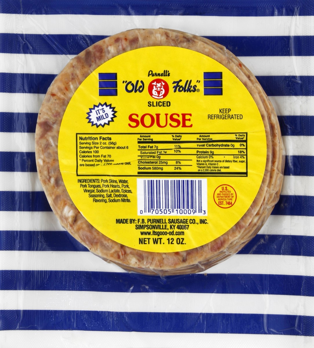 slide 5 of 5, Purnell's "Old Folks" Souse, Sliced, 12 oz