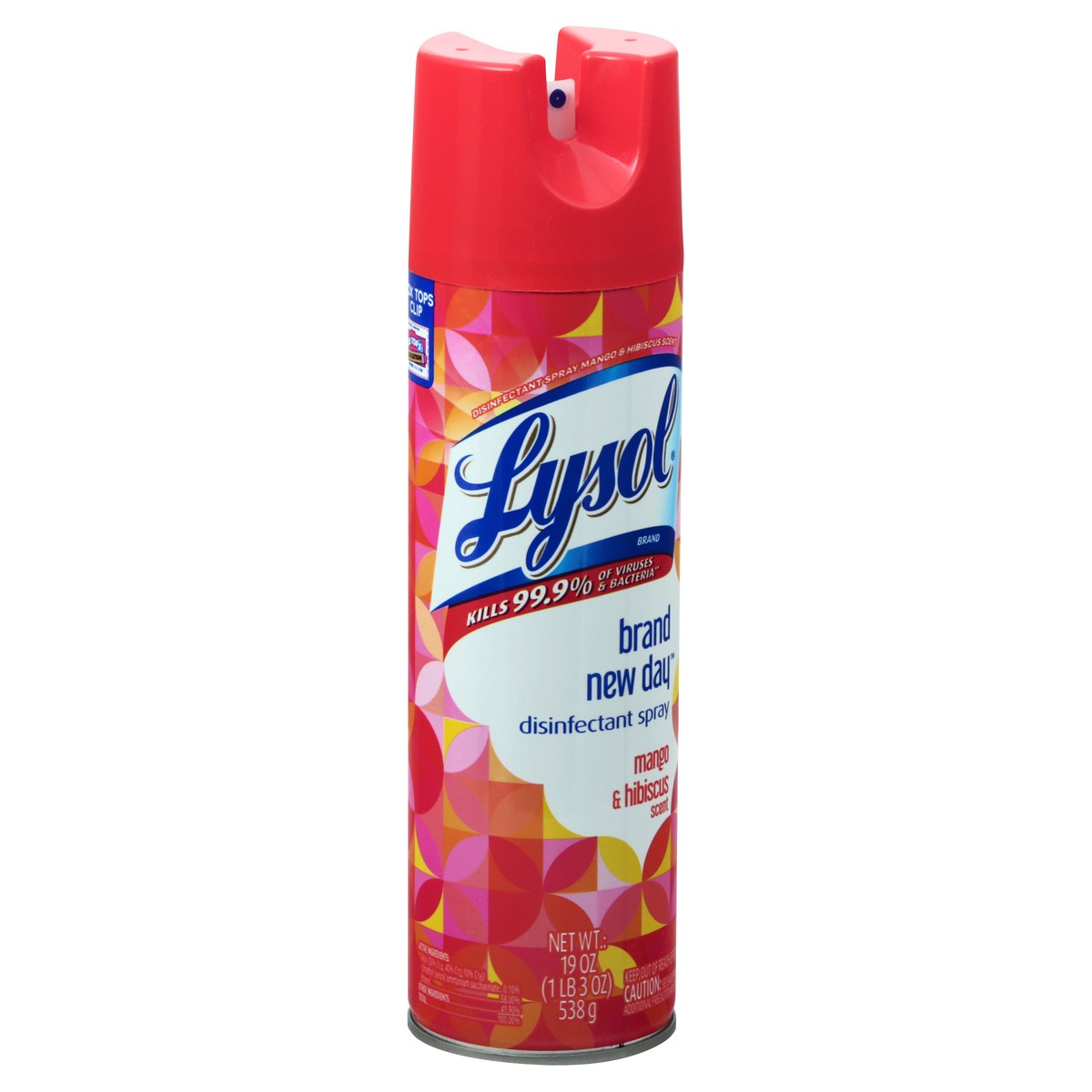 slide 5 of 9, Lysol Disinfectant Spray, Sanitizing and Antibacterial Spray, For Disinfecting and Deodorizing, Brand New Day - Mango & Hibiscus, 19 Fl Oz., 19 oz