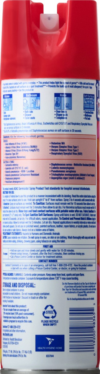 slide 7 of 9, Lysol Disinfectant Spray, Sanitizing and Antibacterial Spray, For Disinfecting and Deodorizing, Brand New Day - Mango & Hibiscus, 19 Fl Oz., 19 oz