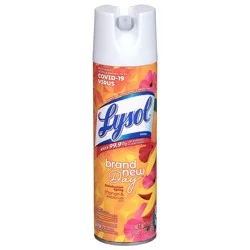Lysol Disinfectant Spray, Sanitizing and Antibacterial Spray, For Disinfecting and Deodorizing, Brand New Day - Mango & Hibiscus, 19 Fl Oz.