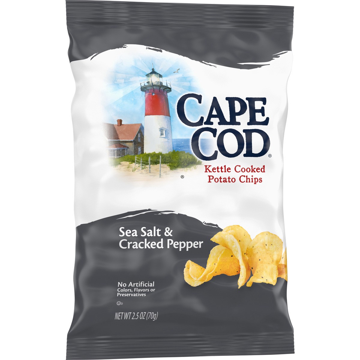 slide 4 of 9, Cape Cod Potato Chips, Sea Salt and Cracked Pepper Kettle Chips, 2.5 Oz, 2.5 oz