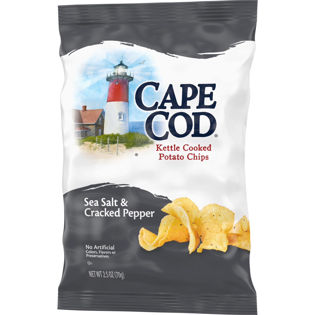 slide 7 of 9, Cape Cod Potato Chips, Sea Salt and Cracked Pepper Kettle Chips, 2.5 Oz, 2.5 oz