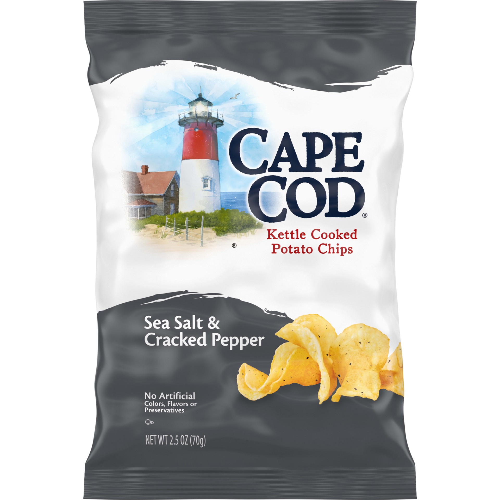 slide 1 of 9, Cape Cod Potato Chips, Sea Salt and Cracked Pepper Kettle Chips, 2.5 Oz, 2.5 oz