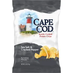 Cape Cod Sea Salt and Cracked Pepper Kettle Cooked Potato Chips, 2.5 oz