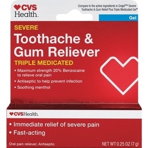 slide 1 of 1, CVS Health Maximum Strength Oral Pain Reliever Gel For Severe Toothaches, 0.25 oz; 7 gram