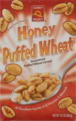 Sunny Select Honey Puffed Wheat Cereal 15.3 oz