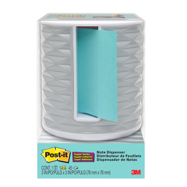 slide 1 of 1, Post-it Note Dispenser, Vertical, White with Grey, 1 ct