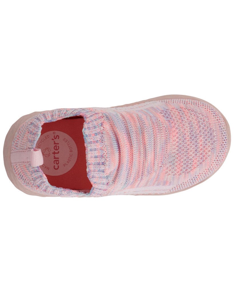 slide 5 of 6, Carter's Toddler Recycled Knit Slip-On Shoes Pink 9, 1 ct