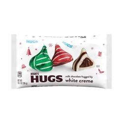 Hershey's Hugs Milk Chocolate and White Creme, Christmas Candy Bag, 10.1 oz