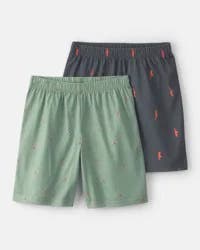Boys 2-Pack Gaming Pajama Shorts - Green/Grey - Size 7