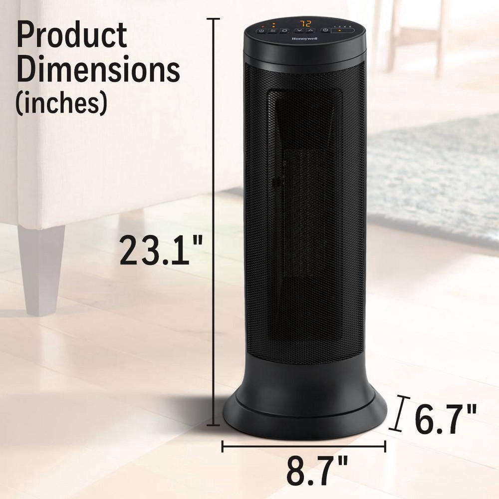 slide 8 of 8, Honeywell Slim Ceramic Tower Whole Room Heater - Black, 1 ct