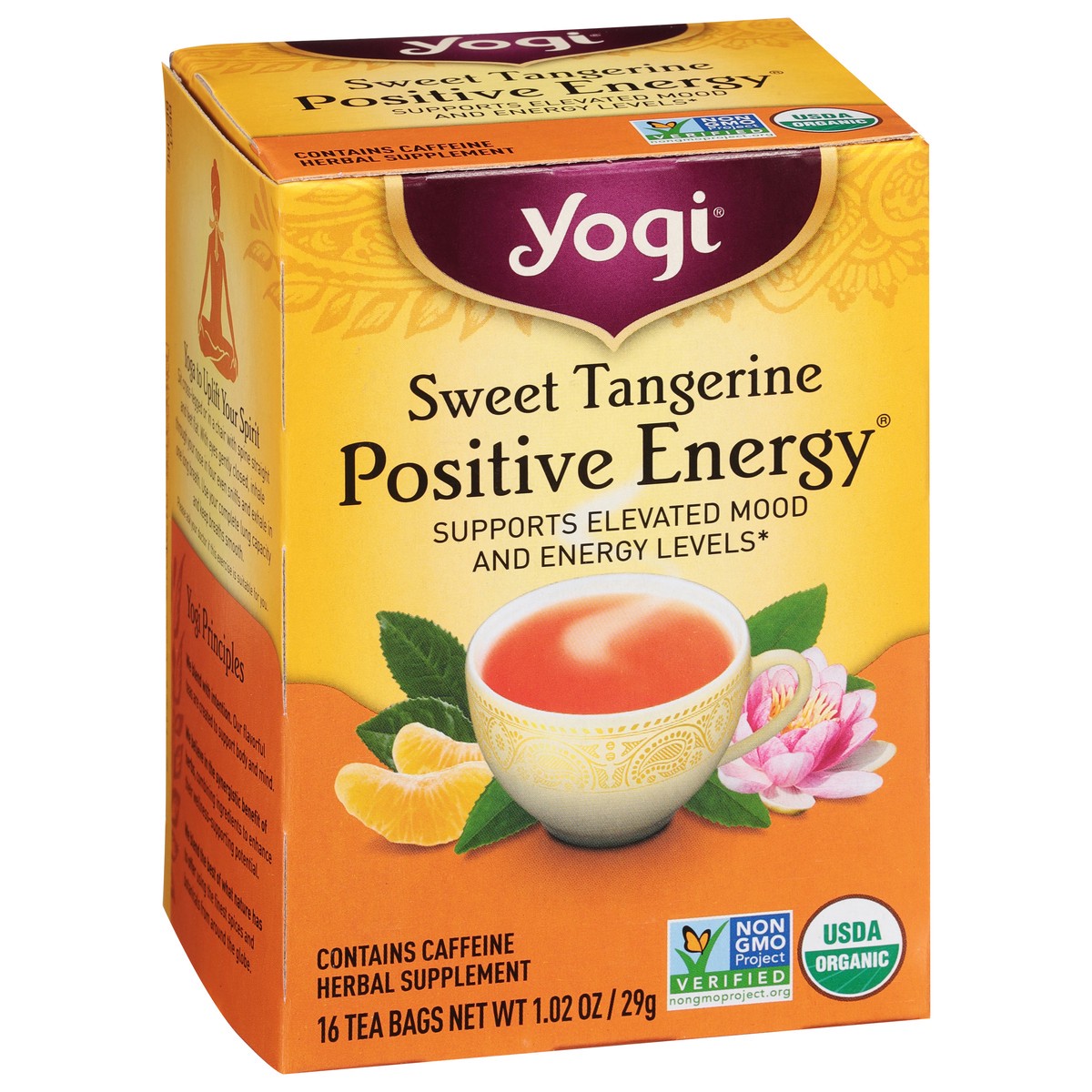 slide 7 of 9, Yogi Caffeine Free Sweet Tangerine Herbal Supplement 16 Tea Bags, 16 ct