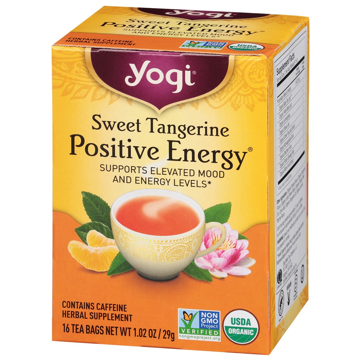 slide 2 of 9, Yogi Caffeine Free Sweet Tangerine Herbal Supplement 16 Tea Bags, 16 ct