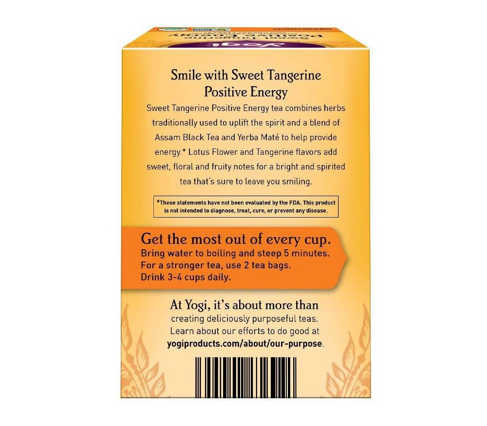 slide 3 of 4, Yogi Sweet Tangerine Positive Energy Tea, 16 ct