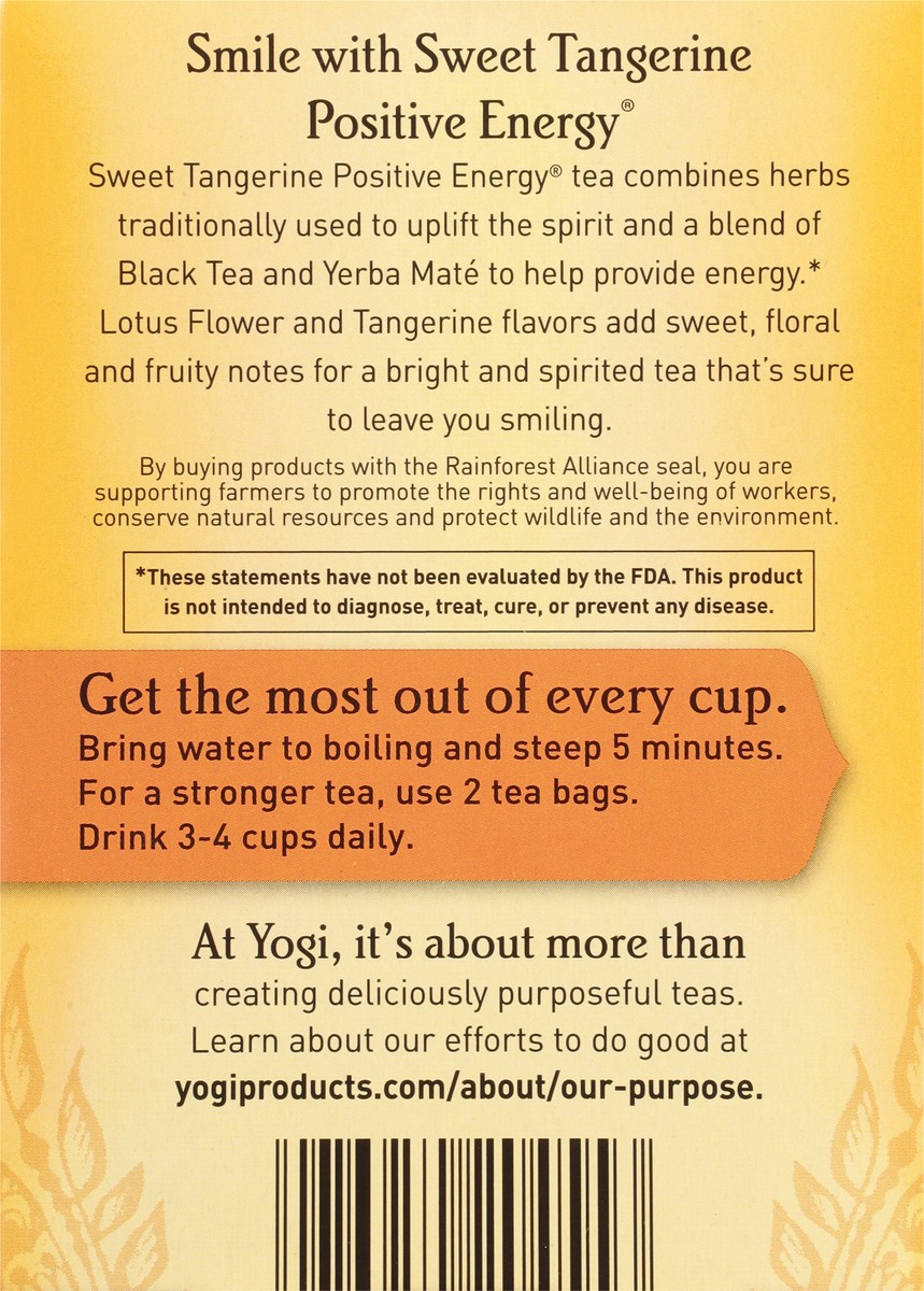 slide 8 of 9, Yogi Caffeine Free Sweet Tangerine Herbal Supplement 16 Tea Bags, 16 ct