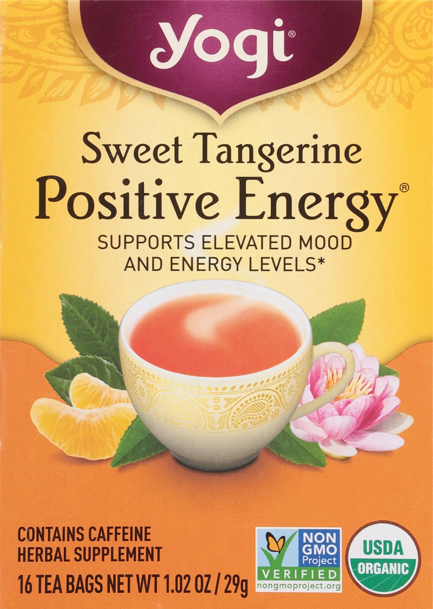 slide 4 of 9, Yogi Caffeine Free Sweet Tangerine Herbal Supplement 16 Tea Bags, 16 ct