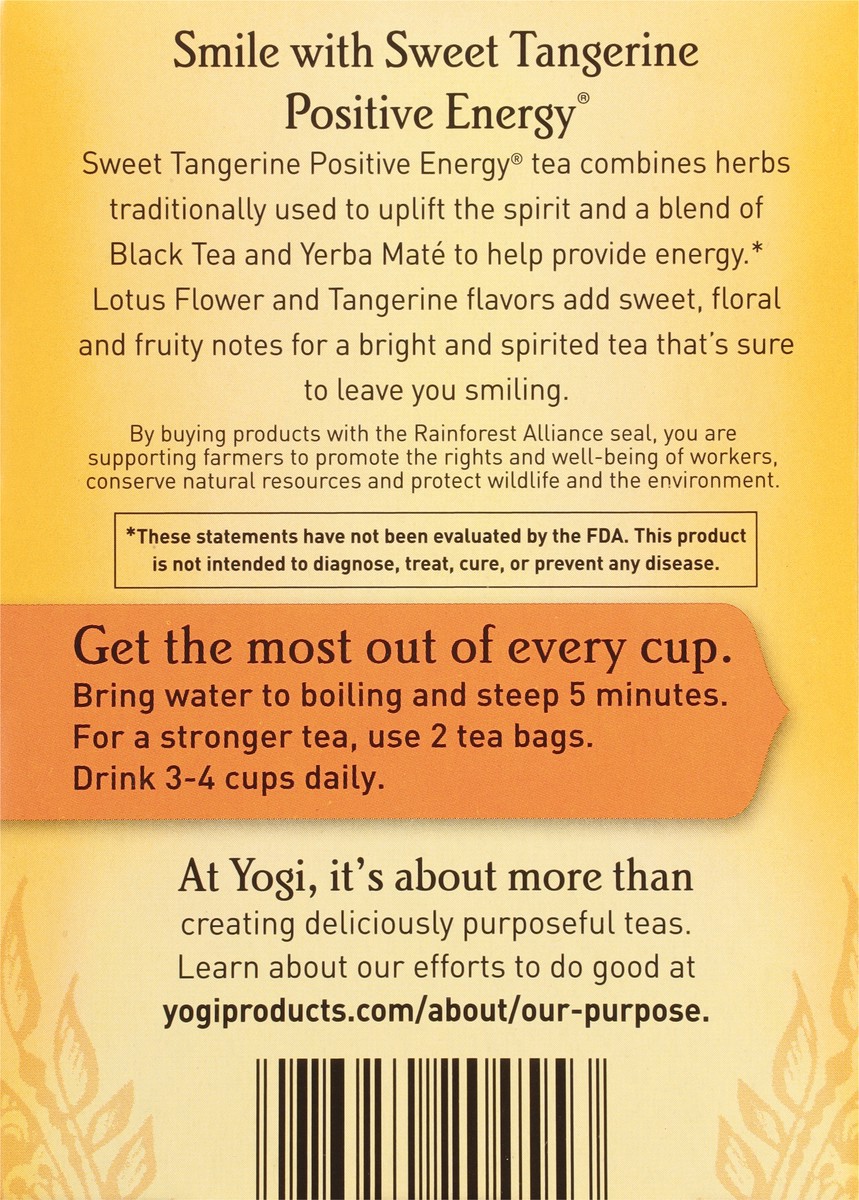 slide 4 of 9, Yogi Sweet Tangerine Positive Energy 16 Tea Bags, 16 ct