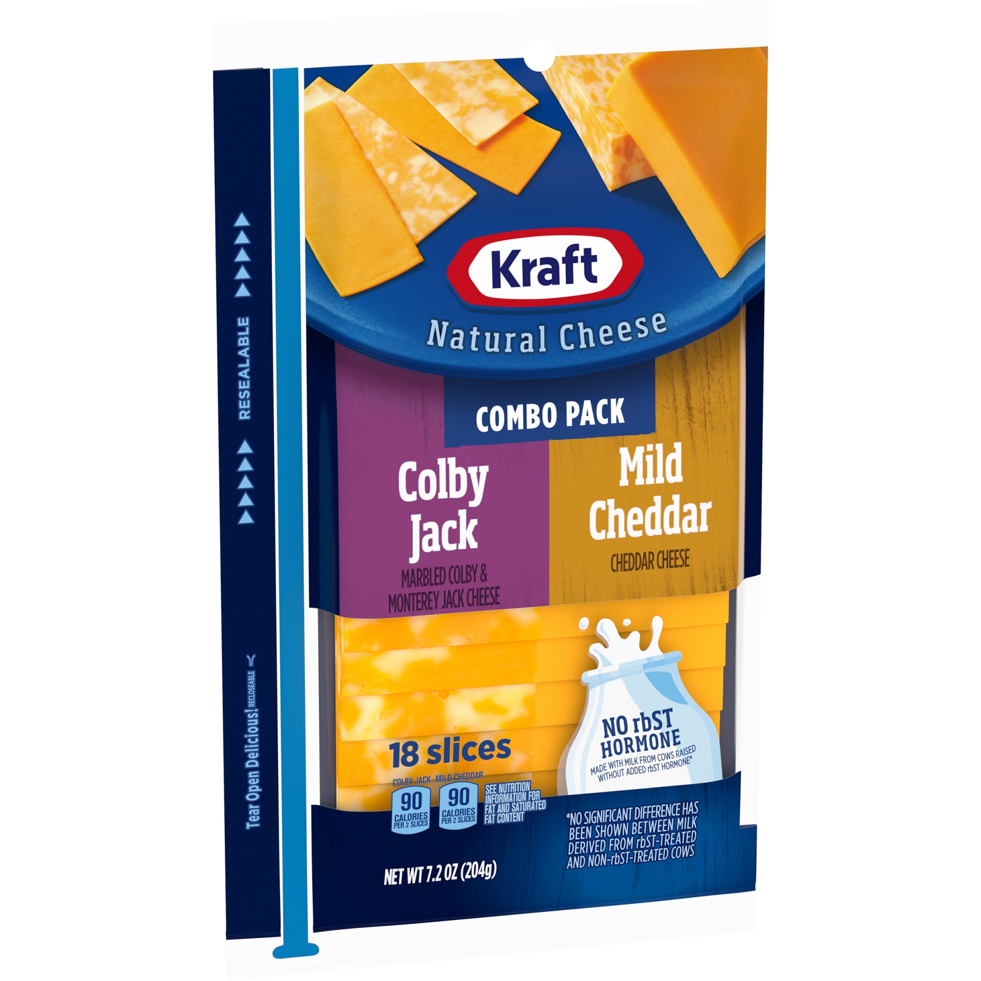 Kraft Colby Jack & Mild Cheddar Marbled Cheese Slices Combo Pack Pack 7 ...