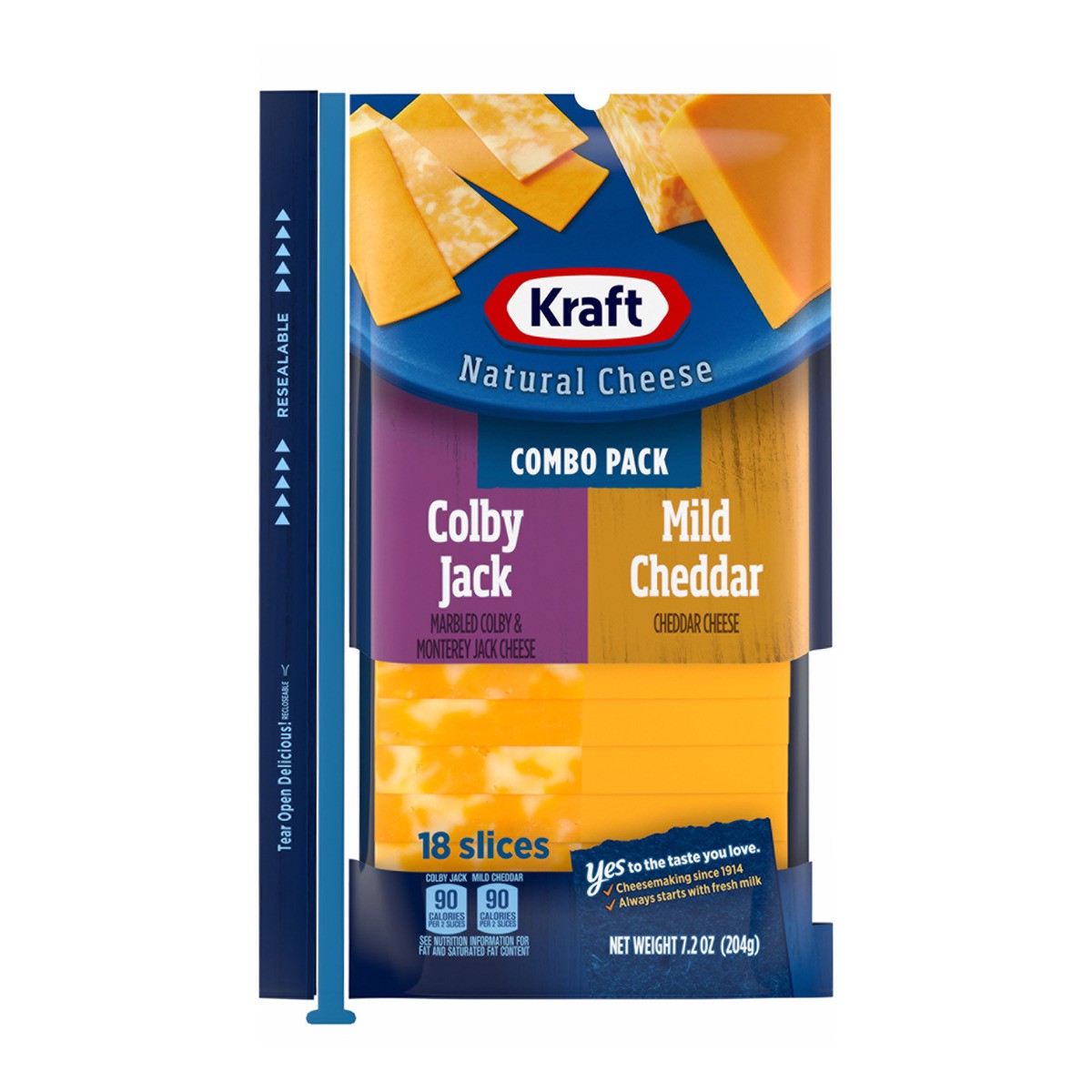 Kraft Colby Jack & Mild Cheddar Marbled Cheese Slices Combo Pack Pack 7 ...