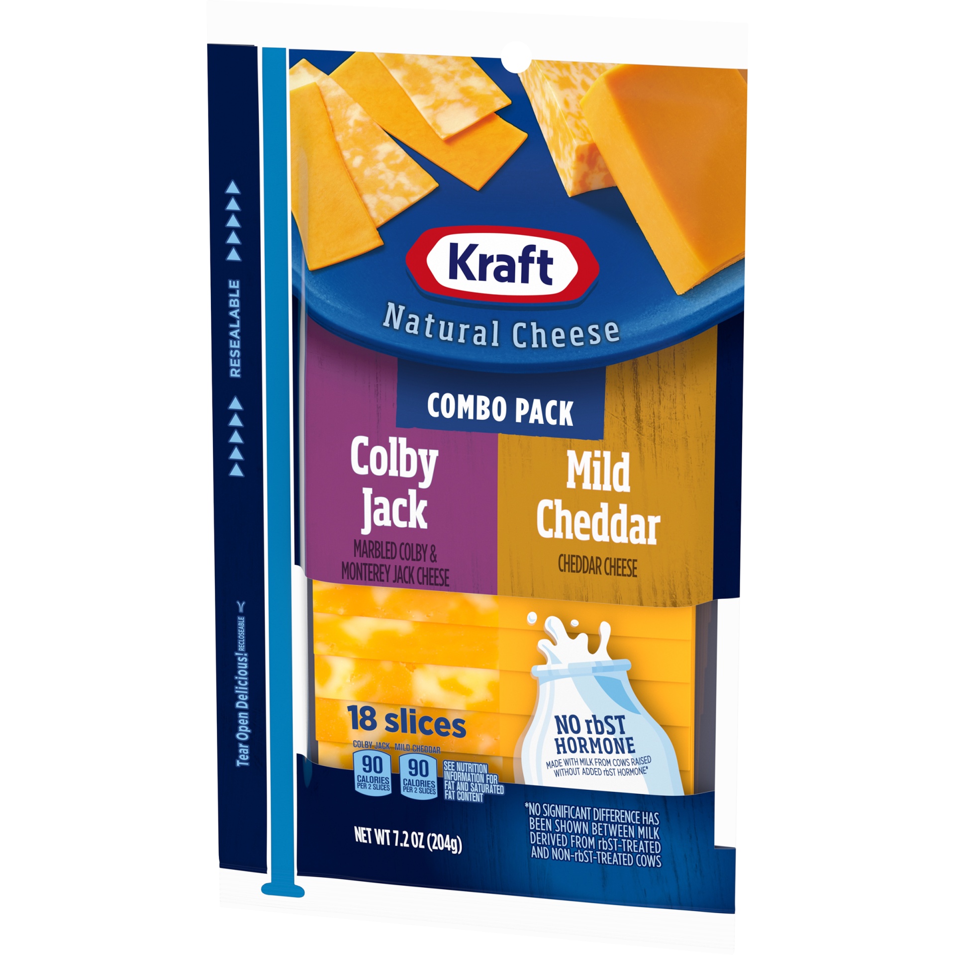 Kraft Colby Jack & Mild Cheddar Marbled Cheese Slices Combo Pack Pack 7