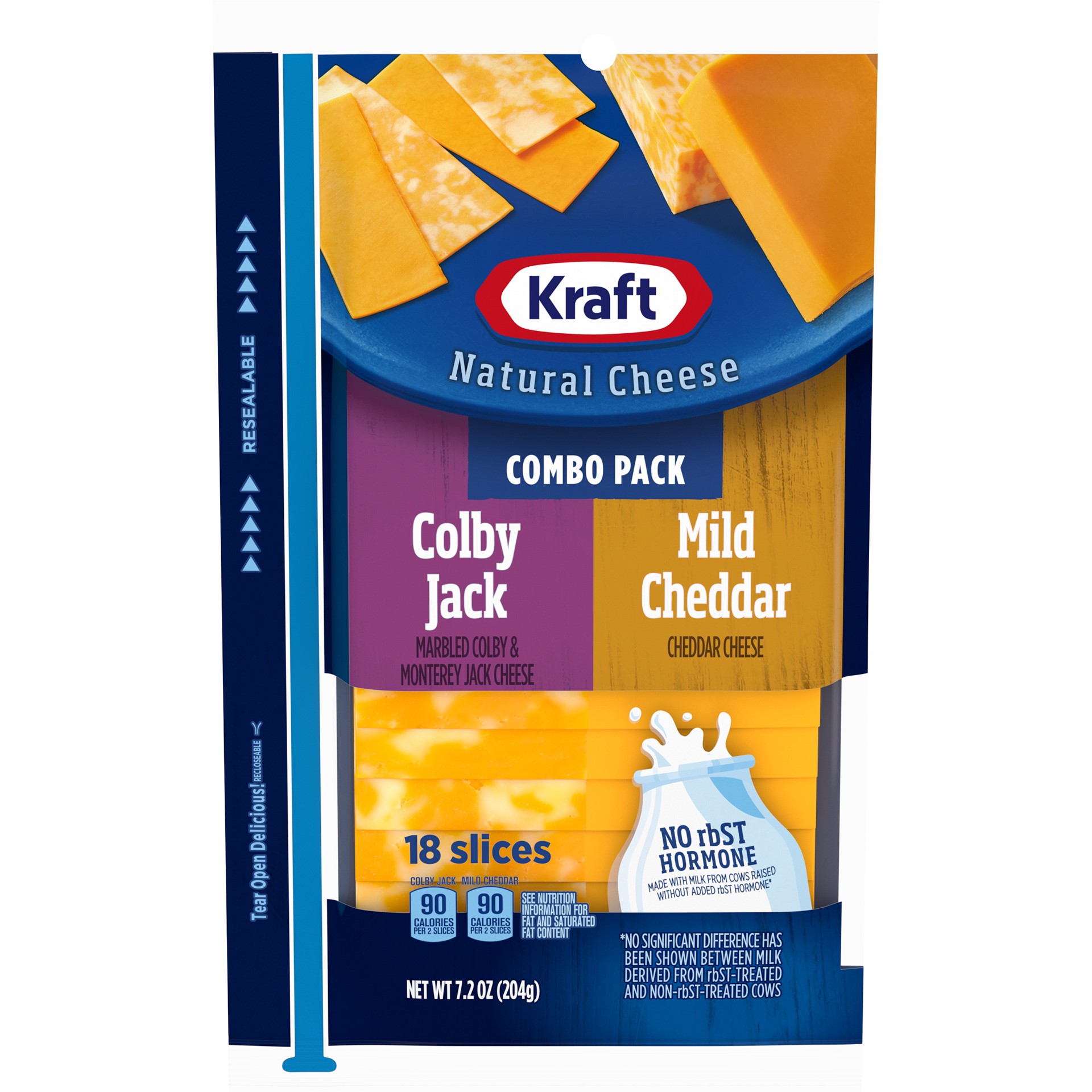 slide 1 of 1, Kraft Colby Jack & Mild Cheddar Marbled Cheese Slices Combo Pack, 18.0 ct Pack, 18 ct