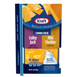 Kraft Colby Jack & Mild Cheddar Marbled Cheese Slices Combo Pack, 18.0 ct Pack