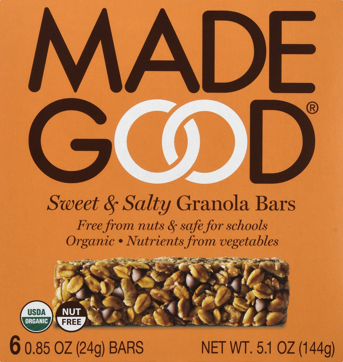 slide 10 of 10, MadeGood Sweet & Salty Granola Bars, 5.1 oz