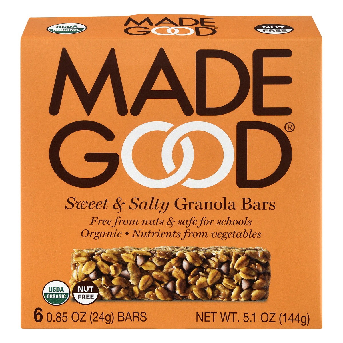 slide 1 of 10, MadeGood Sweet & Salty Granola Bars, 5.1 oz