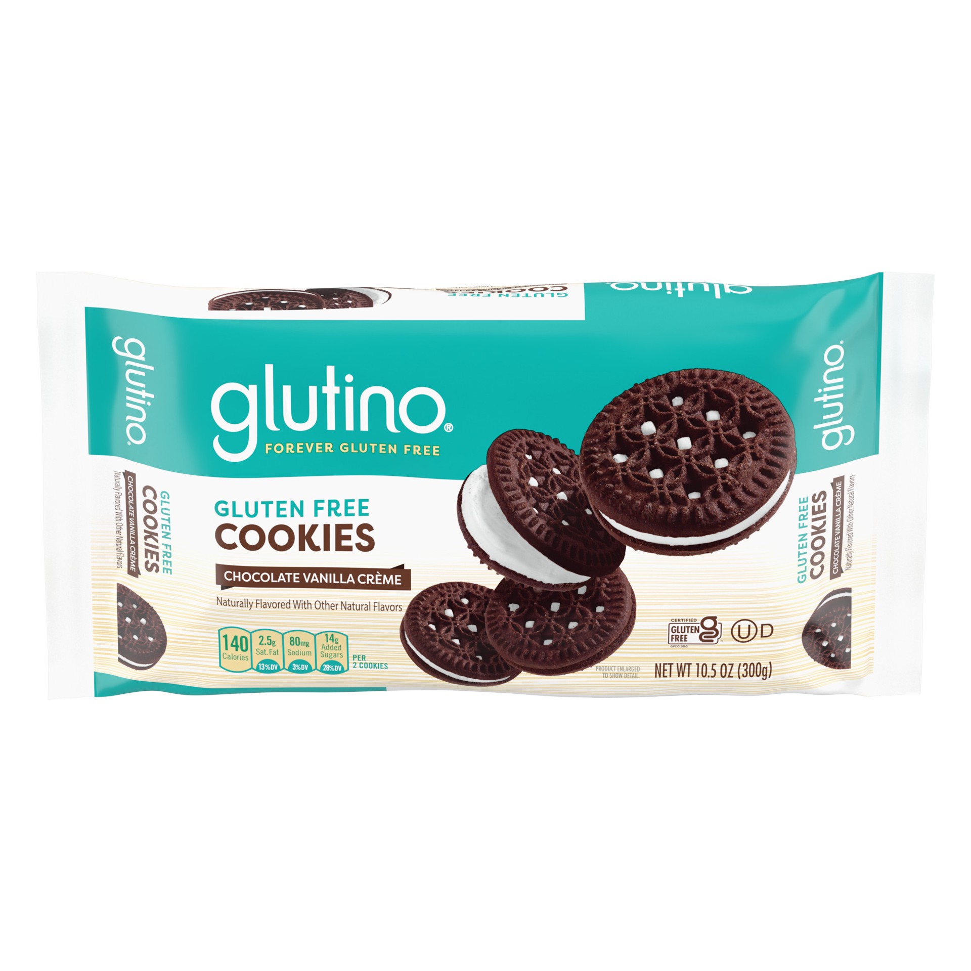 slide 1 of 7, Glutino Gluten Free Chocolate Vanilla Creme Cookies, 10.5 oz, 10.5 oz