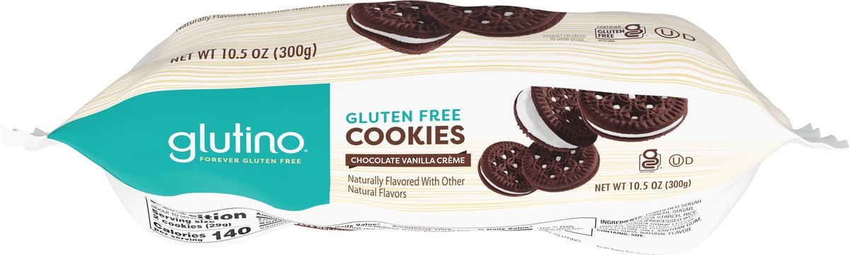 slide 3 of 7, Glutino Gluten Free Chocolate Vanilla Creme Cookies, 10.5 oz, 10.5 oz