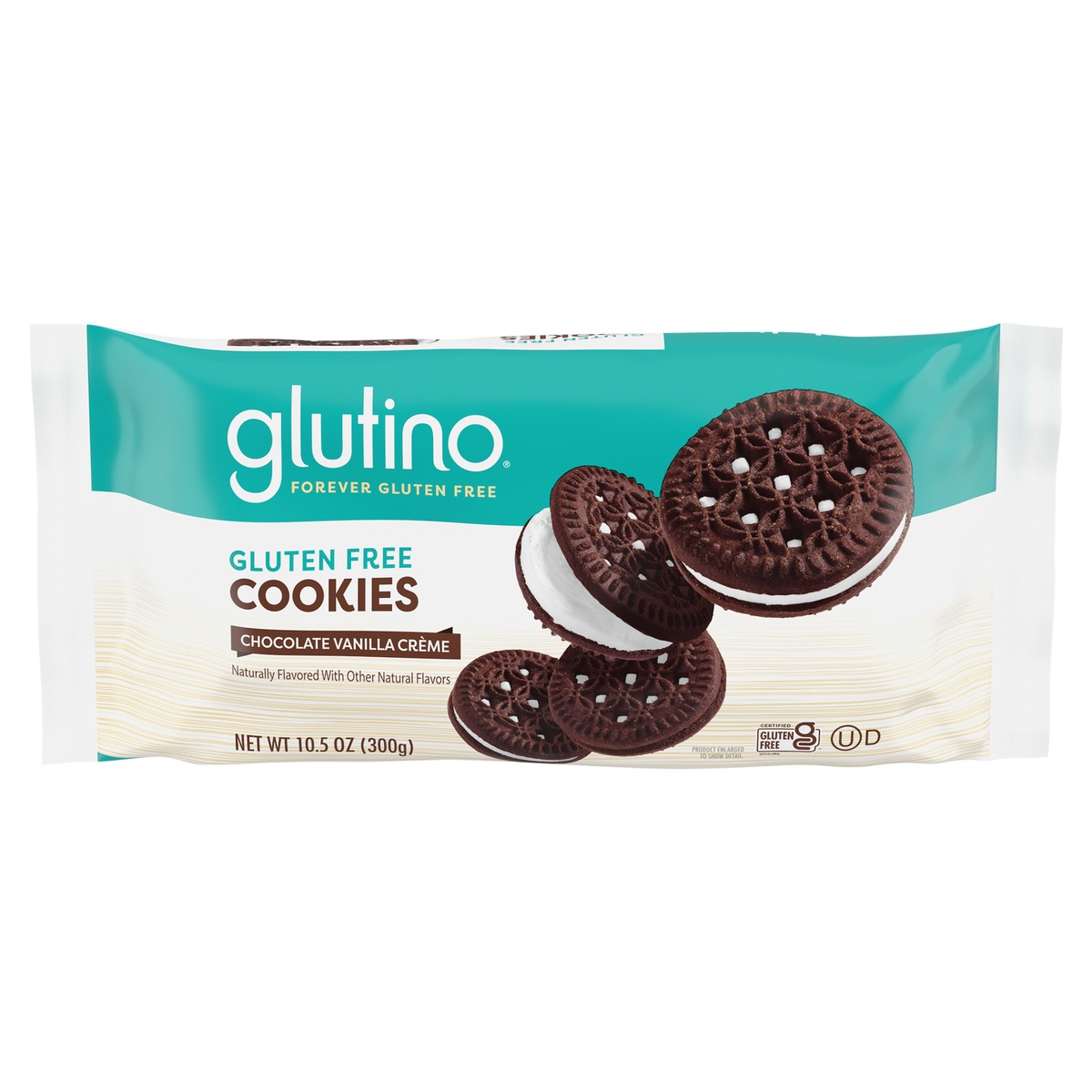 slide 1 of 5, Glutino Chocolate Vanilla Creme Gluten Free Dream Cookies, 10.6 oz