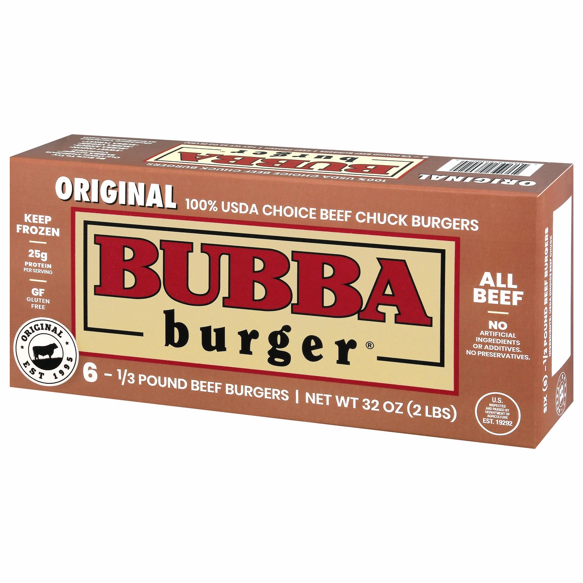 slide 3 of 9, BUBBA burger Original Beef 2lbs. 6 Burgers, 32 oz