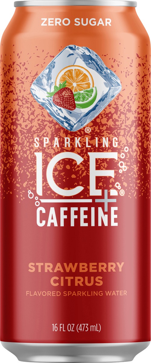 slide 8 of 9, Sparkling Ice +Caffeine Strawberry Citrus 16oz Can, 16 fl oz