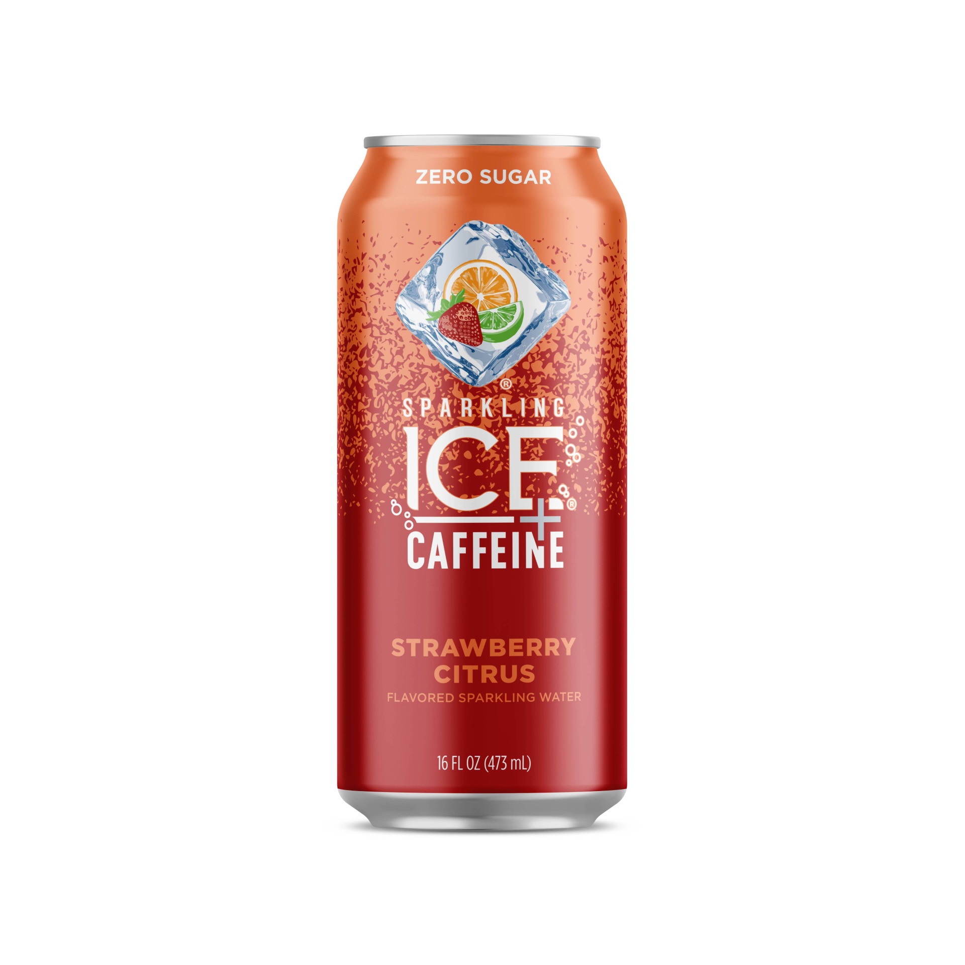 slide 1 of 3, Sparkling ICE + Caffeine Strawberry Citrus Sparkling Water, 16 fl oz
