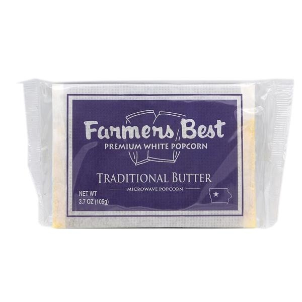 slide 1 of 1, Farmer's Best Traditional Butter White Microwave Popcorn, 3.7 oz