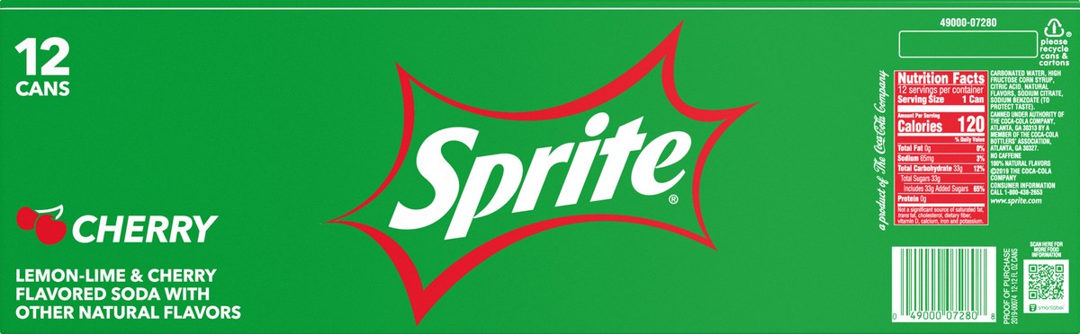 slide 6 of 8, Sprite Cherry Fridge Pack Cans- 12 ct, 12 ct; 12 fl oz