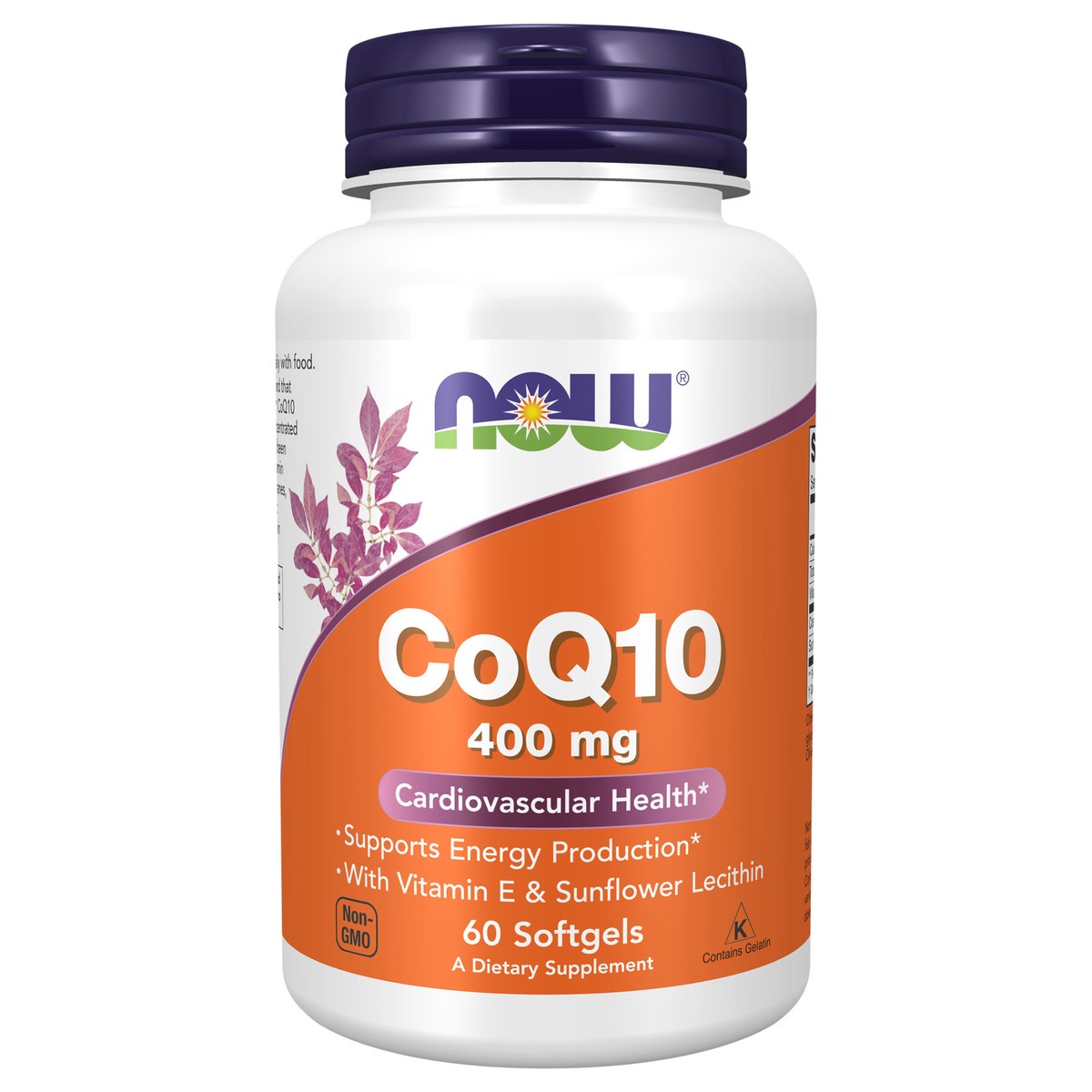 slide 1 of 2, NOW Supplements, CoQ10 400 mg, Pharmaceutical Grade, All-Trans Form produced by Fermentation, 60 Softgels, 60 ct