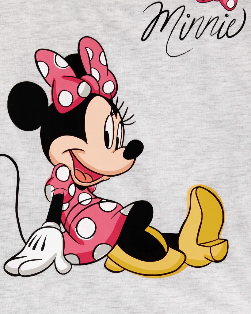 slide 2 of 2, Carter's Kid Minnie Mouse Print Ribbed 2-Piece Pajamas Grey 5, 1 ct